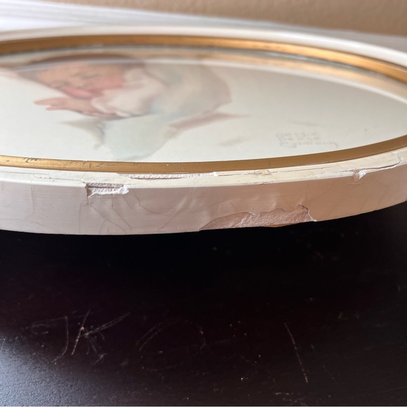 Vintage 1930’s Bessie Pease Gutmann ‘The Reward’ Oval Framed Litho of girl givin - Picture 2 of 8